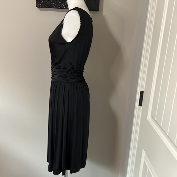 FENDI Authentic Black Knee Length Draped Ruched Dress Cocktail Black Tie Sz 42 - Picture 7 of 16